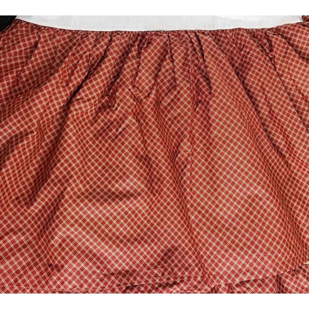 Chaps Ralph Lauren Home Elizabeth Queen Bed Skirt Red Tan Check Plaid Cotton 15